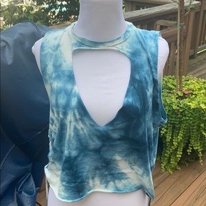 blue ae tie dye shirt